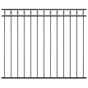 Panel ogrodzeniowy, stalowy, 1,7 x 1,5 m, czarny - Ogrodzenia - miniaturka - grafika 1