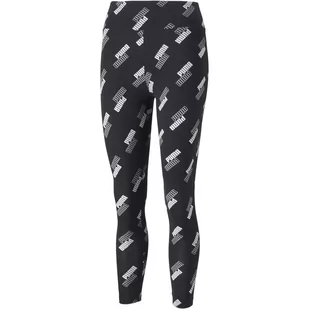 Legginsy damskie Puma POWER AOP HIGH WAIST 7/8 czarne 58954501 - Legginsy - miniaturka - grafika 1