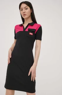 Sukienki - Fila Fila sukienka kolor czarny mini dopasowana - grafika 1