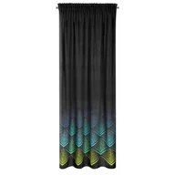 Zasłony - Zasłona 140x270 Angelina czarna turkusowa welurowa gotowa na taśmie D91 - miniaturka - grafika 1