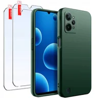 Etui i futerały do telefonów - ZESTAW Etui do Realme C31 Matowe Zielone Silikon Slim +2 SZTUKI SZKŁO - miniaturka - grafika 1