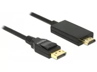 Kable komputerowe i do monitorów - Delock KABEL DISPLAYPORT M->HDMI M 1M 4K CZARNY - miniaturka - grafika 1