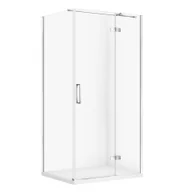 Kabiny prysznicowe - Kabina prysznicowa Cersanit Jota 100x80x195 prostokątna chrom transparentne z brodzikiem tako slim biały mat S601-424 - miniaturka - grafika 1