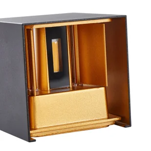 Lindby Nivar kinkiet LED kątowy czarny/złoty - Lampy ogrodowe - miniaturka - grafika 5