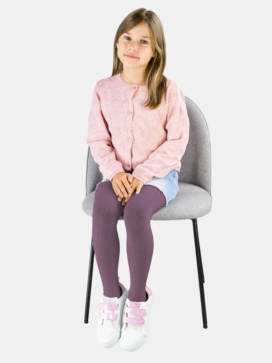 Rajstopy bawełniane wzorzyste 92-98 fioletowy