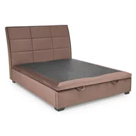 Łóżka - Beżowe welurowe łóżko z pikowanym zagłówkiem 160x200 cm M6-H74 - miniaturka - grafika 1