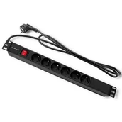 Listwy zasilające - QOLTEC Listwa Rack 54470 2 m) Czarny - miniaturka - grafika 1