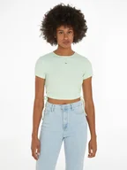 Koszulki i topy damskie - TOMMY JEANS Koszulka w kolorze miętowym - miniaturka - grafika 1