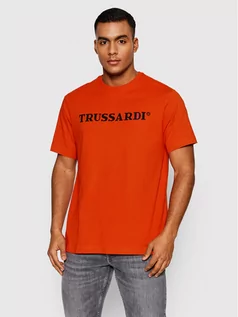 Koszulki męskie - Trussardi T-Shirt 52T00589 Pomarańczowy Regular Fit - grafika 1
