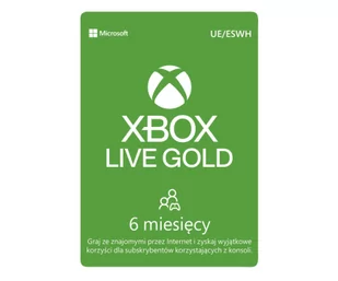 Microsoft Xbox Live Gold 6 miesięcy - Kody i doładowania cyfrowe - miniaturka - grafika 1