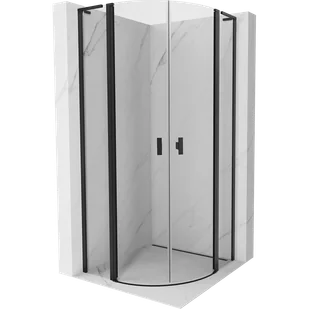 Mexen Mist L kabina prysznicowa półokrągła uchylna 90 x 90 cm, transparent, czarna - 8A32L-090-090-70-00 - Kabiny prysznicowe - miniaturka - grafika 1