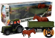 Zabawki zdalnie sterowane - LEANToys Zielony Traktor z Niską Przyczepą Figurka Konia Zdalnie Sterowany 2.4G - miniaturka - grafika 1