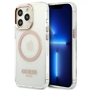Guess GUHMP13XHTRMD iPhone 13 Pro Max 6,7` złoty/gold hard case Metal Outline Magsafe - Etui i futerały do telefonów - miniaturka - grafika 1