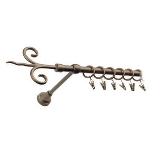 Karnisz pojedynczy motyw kuty Ø16, 200 cm stare złoto fantazja - Karnisze - miniaturka - grafika 1