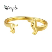 Pierścionki - Pierścionek Srebrny 925 Pies Kot Jamnik Bordeaux Pozłacany Złoty - miniaturka - grafika 1