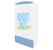 Szafy i szafki dla dzieci - Szafa dwudrzwiowa do pokoju dziecka, Babydreams, 90 cm, niebieski miś, niebieska - miniaturka - grafika 1