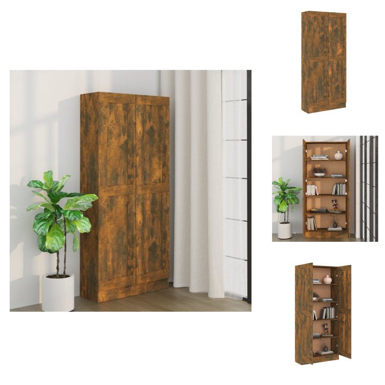 vidaXL Szafka łazienkowa dąb wędzony 82,5x30,5x185,5 cm materiał drewnopochodny - Regały i biblioteczki