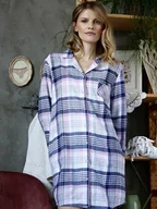 Piżamy ciążowe - KOSZULA KEY LND-445 B22 XXL-4XL (kolor fiolet, rozmiar 3XL) - miniaturka - grafika 1