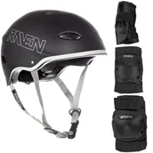 Ochraniacze - Zestaw Raven Kask F511 Black S + Ochraniacze S - miniaturka - grafika 1