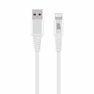 Kable USB - B.On Cotton kabel USB-A/Lightning 2m (biały) - miniaturka - grafika 1