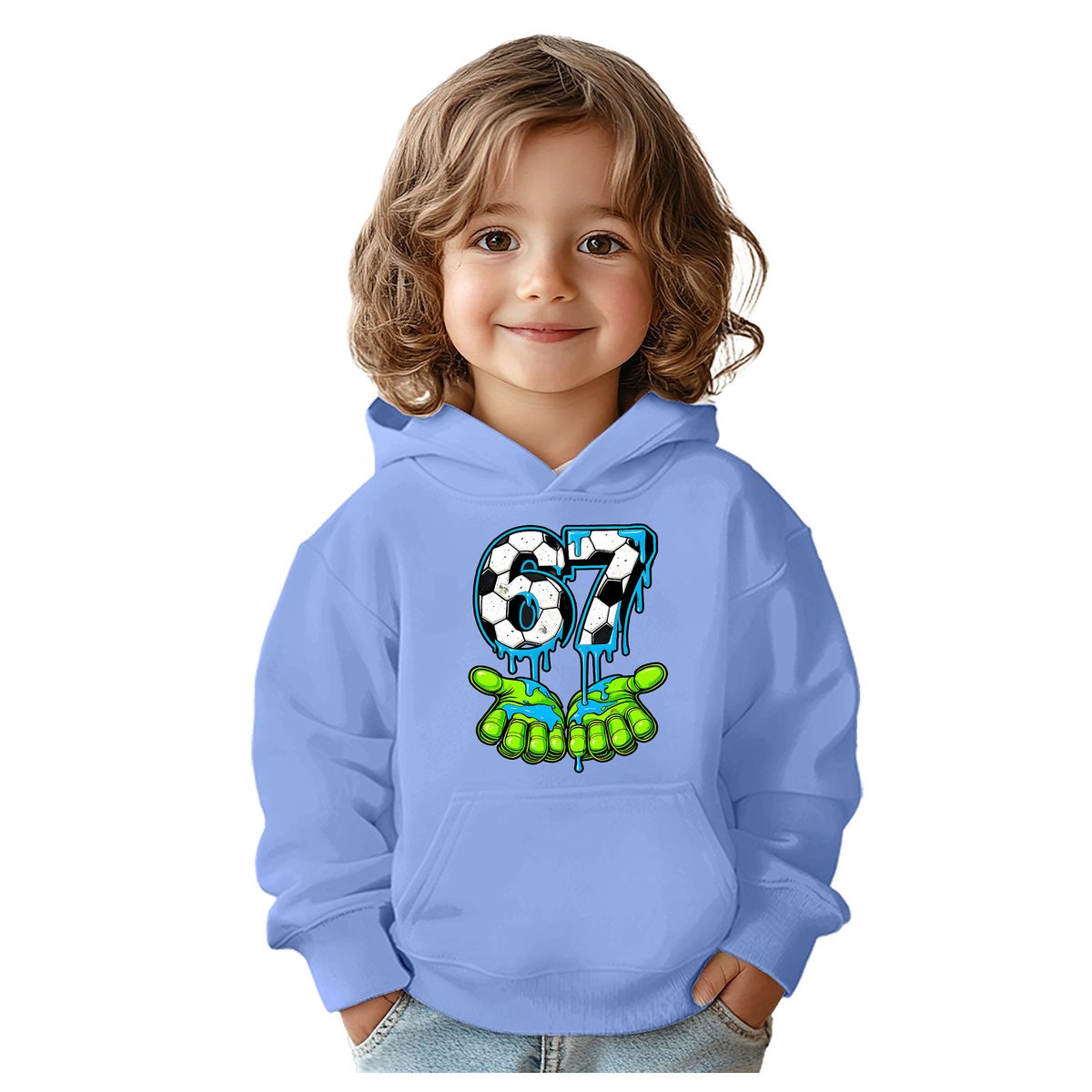 BLUZA DZIECIĘCA Z KAPTUREM 67 SIX SEVEN PIŁKA VIRAL 146-152 PREZENT