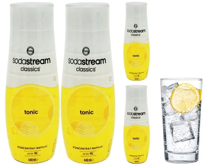 4x Syrop Koncentrat Sodastream Tonic Tonik Do Saturatora 9l Napoju Z 440ml