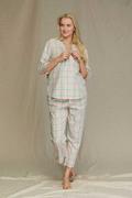 Bielizna nocna - Bawełniana piżama damska w kratkę LNS 452 1 - miniaturka - grafika 1