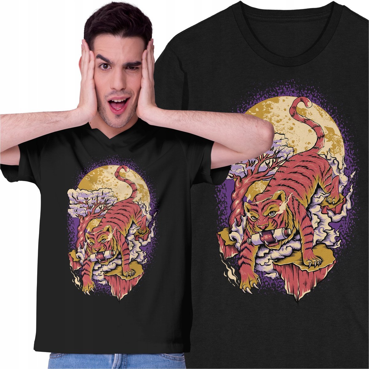 Koszulka Japonia Pop Kultura Tygrys Zwierzęta Azja Natura