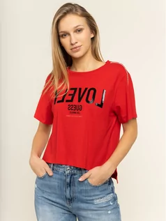 Koszulki i topy damskie - Guess T-Shirt W01I95 JA900 Czerwony Relaxed Fit - grafika 1