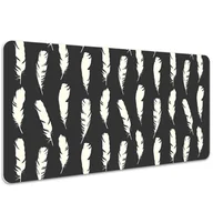 Podkładki na biurko - Ochronna podkładka na biurko Białe pióra 100x50 cm, Dywanomat - miniaturka - grafika 1