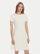 Sukienki - Calvin Klein Sukienka koktajlowa LV044C064G Écru Slim Fit - miniaturka - grafika 1