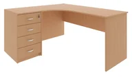Meble do szkół i przedszkoli - Biurko narożne szkolne z kontenerkiem - miniaturka - grafika 1