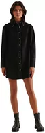 Sukienki - NA-KD Damska organiczna dżinsowa sukienka koszulowa na co dzień, Czarny Wash, 34 - miniaturka - grafika 1
