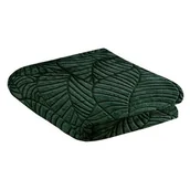 Koce - Koc flanelowy Leafline 150 x 200 cm zielony - miniaturka - grafika 1