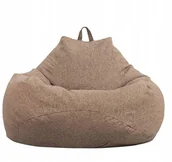Fotele i pufy dla dzieci - Pokrowiec Na Pufę Puf Worek Jasny Brąz 90x110cm - miniaturka - grafika 1