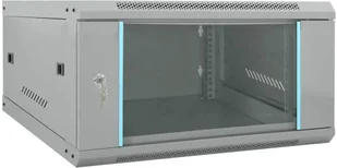 vidaXL Szafa sieciowa z przechowywaniem Szary 60 x 60 x 35 cm Stal - Szafy rack - miniaturka - grafika 1