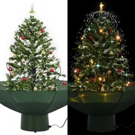 Choinki - vidaXL Choinka sypiąca śniegiem, podstawa parasolowa, zielona, 75 cm - miniaturka - grafika 1