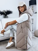 Kamizelki damskie - Kamizelka damska pikowana ZIPIS beżowa Dstreet TY3216-XL - miniaturka - grafika 1