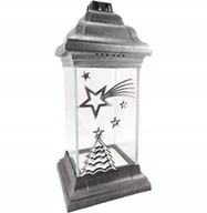 Lampiony i znicze - Znicz Szklany Choinka Boże Narodzenie Kapliczka Na Święta Srebrna 31Cm - miniaturka - grafika 1