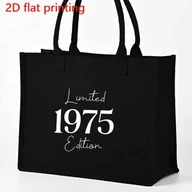 Torebki damskie - TEMU 1 szt. Damska Torba Tote Vintage 1975 Limitowana Edycja - Czarna z Białym Nadrukiem "Limitowana Edycja", Duża Pojemność, Wytrzymała Podszewka z - miniaturka - grafika 1