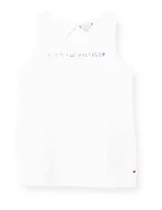 Koszulki dla dziewczynek - Tommy Hilfiger Koszulka dziewczęca Tommy Logo Tanktop S/S, biały, 80 - miniaturka - grafika 1