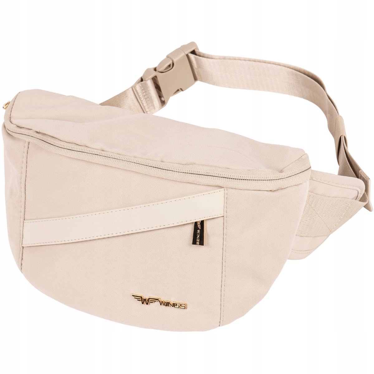 WINGS NERKA BIODROWA MIEJSKA LEKKA POJEMNA REGULOWANY PASEK SASZETKA BEŻOWA