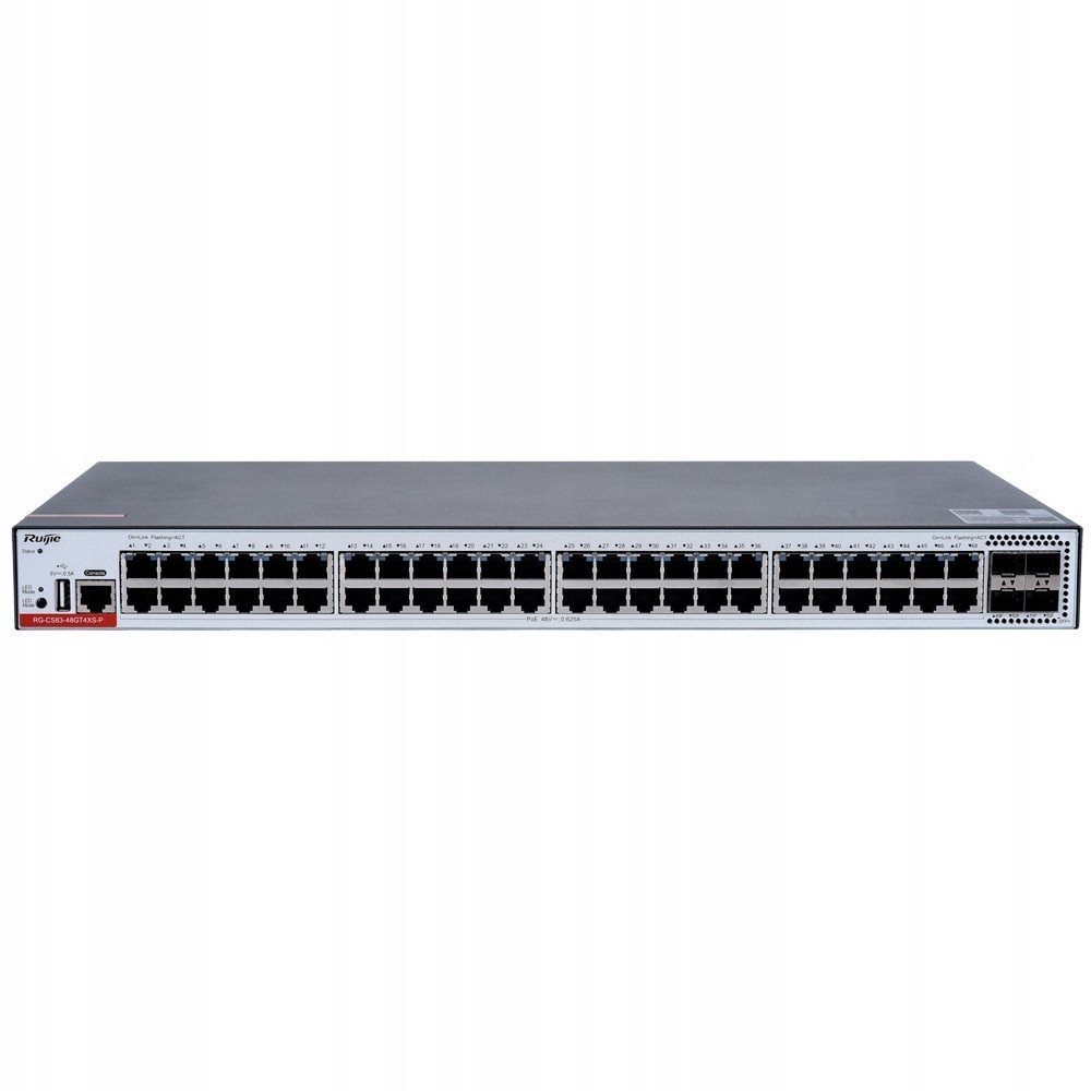 Ruijie RG-CS83-48GT4XS-P| Switch zarządzalny, 52 portów, 48xGE, 48xPoE+, 405W, 4x10GE SFP+, 1xConsole, L3, Cloud 6971693276246