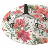 Podnóżki, podpórki, podkładki - Podkładka pod krzesło obrotowe Czerwone kwiaty fi100 cm - miniaturka - grafika 1