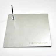 Manekiny wystawowe - FB srebrny szczotkowany Eurotondisplay metalowa płyta do manekinów czarny matowy lakier lub srebrny szczotkowany metal 38x38 cm 4,5 kg. Z trzpieniem.. - miniaturka - grafika 1