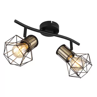 Globo Priska 54017-2M plafon lampa sufitowa spot 2x40W E27 czarny/złoty - Lampy sufitowe - miniaturka - grafika 1