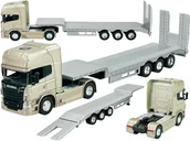 Samochody i pojazdy dla dzieci - WELLY MODEL METALOWY Scania V8 R730 CIĘŻARÓWKA Laweta TIR 1:64 CIĄGNIK - miniaturka - grafika 1