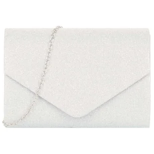 Torebka wieczorowa kopertówka błyszcząca brokatowa srebrna - Torebki damskie - miniaturka - grafika 1