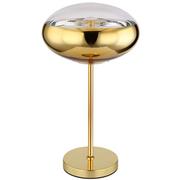 Lampy stojące - Globo Lighting Biurkowa LAMPKA stojąca ANDREW 15445TG szklana LAMPA stołowa okrągła na biurko złota przezroczysta nikiel matowy 15445TG - miniaturka - grafika 1