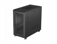 Szafy rack - SZAFA INSTALACYJNA RACK STOJĄCA 19" 22U 600X1200 CZARNA DRZWI PERFOROWANE LANBERG FLAT PACK - miniaturka - grafika 1